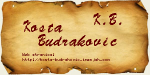 Kosta Budraković vizit kartica